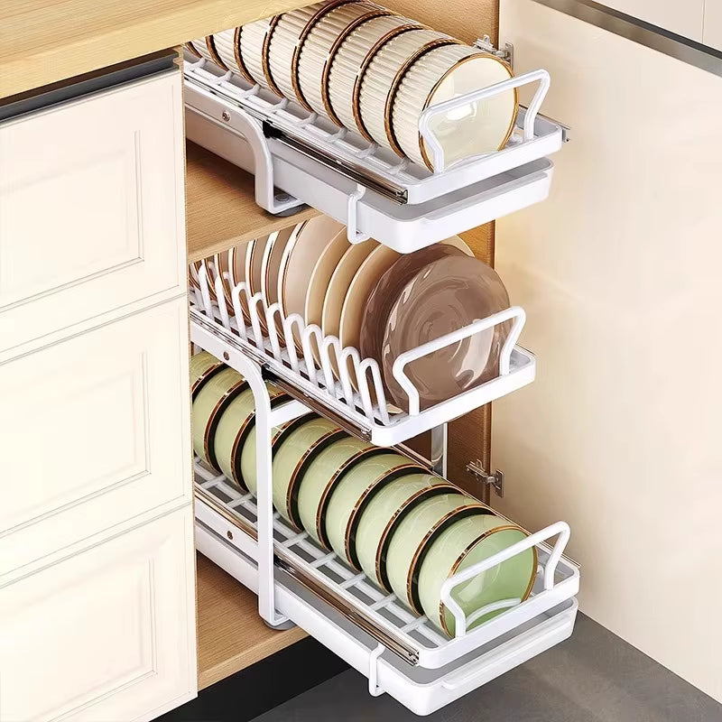 Kitchen Dish Drying Rack – the Space-Saving Pull-Out Organizer Your Kitchen Deserves